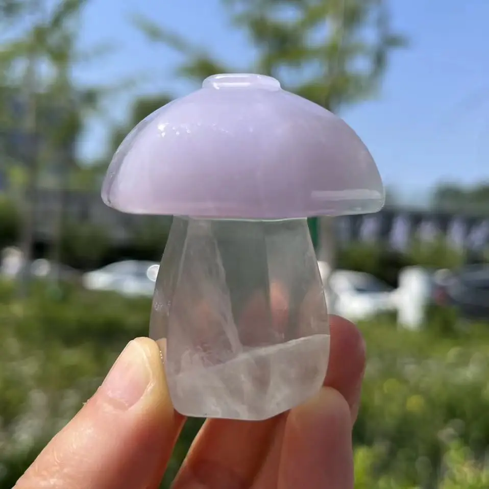 

1PC 40-50MM Natural Crystal Fluorite Six - Sided Mushrooms, Lovely Home Decor, Gifts Hand-Carved Crystal Crafts
