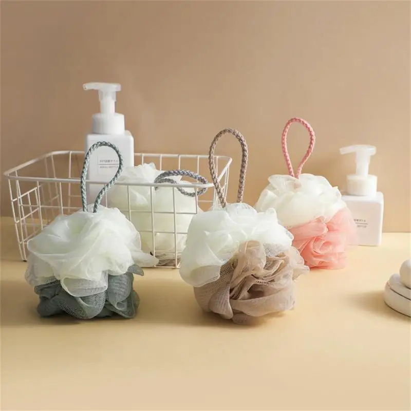 

30g 50g Bath Ball Comfortable Soft Cotton Rope Bubble Net Plain Large Two-color Bath Flower Bathtub Supplies Bath Tools