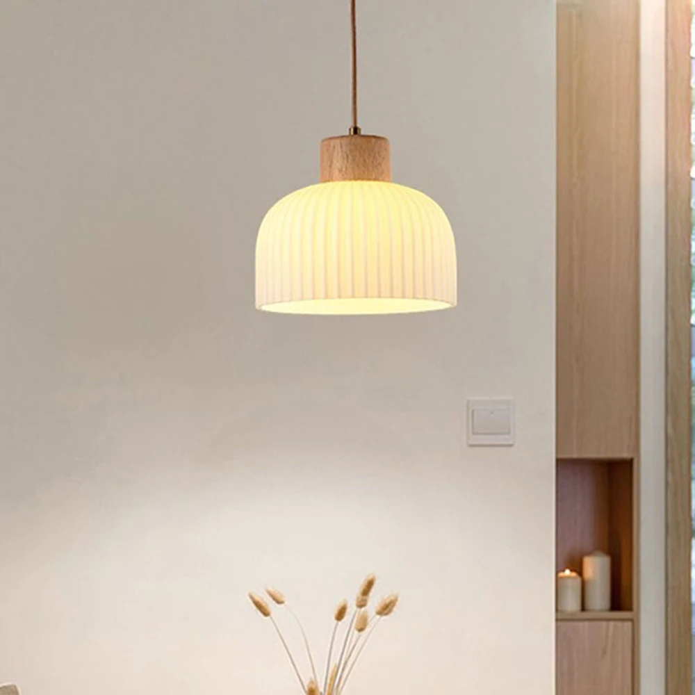 Nordycki minimalistyczny szklany wisiorek światła japońskie lampy wiszące LED do jadalni salon kuchnia lampka nocna dekoracja wnętrz