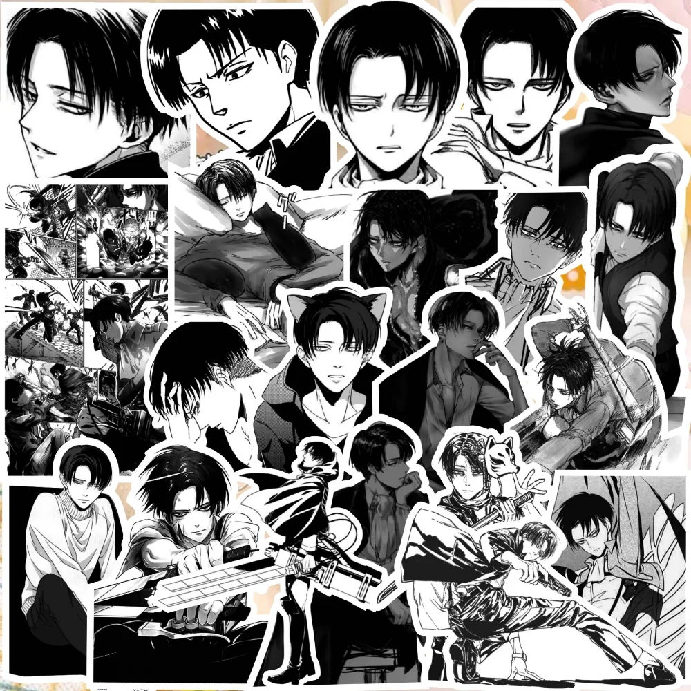 68Pcs Anime Attack on Titan Graffiti Stickers Levi Ackerman Character Sticker for Luggage Laptop Skateboard Journal Guitar