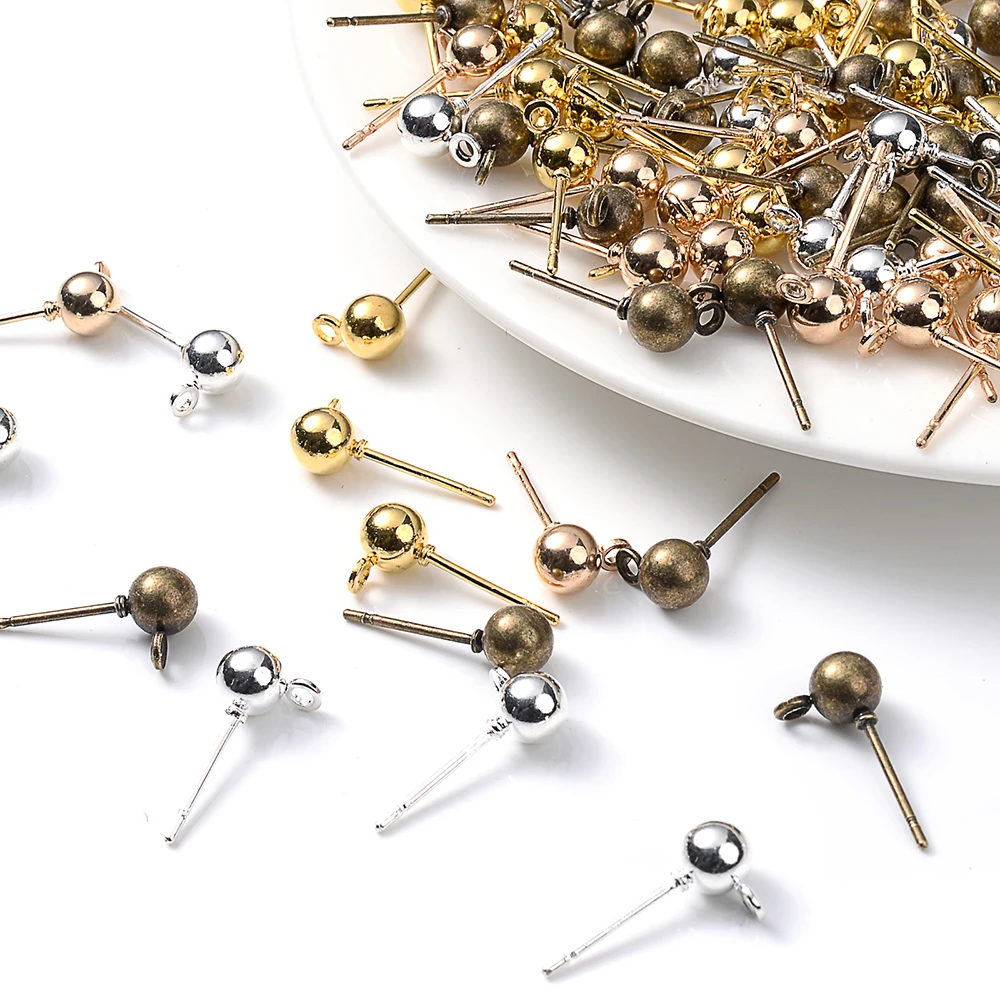 Серьги-гвоздики из нержавеющей стали с шариковой основой ювелирные изделия