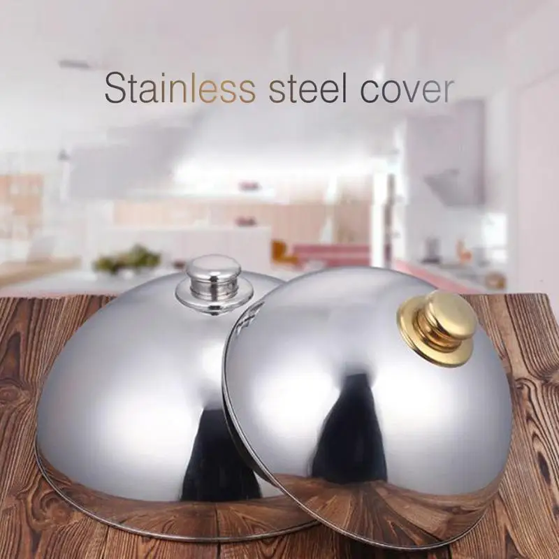 

Stainless Steel Dish Food Cover Rustproof Steak Cover In Silver And Gold Top Food Dome Lid For Home Restaurant Kitchen Essential