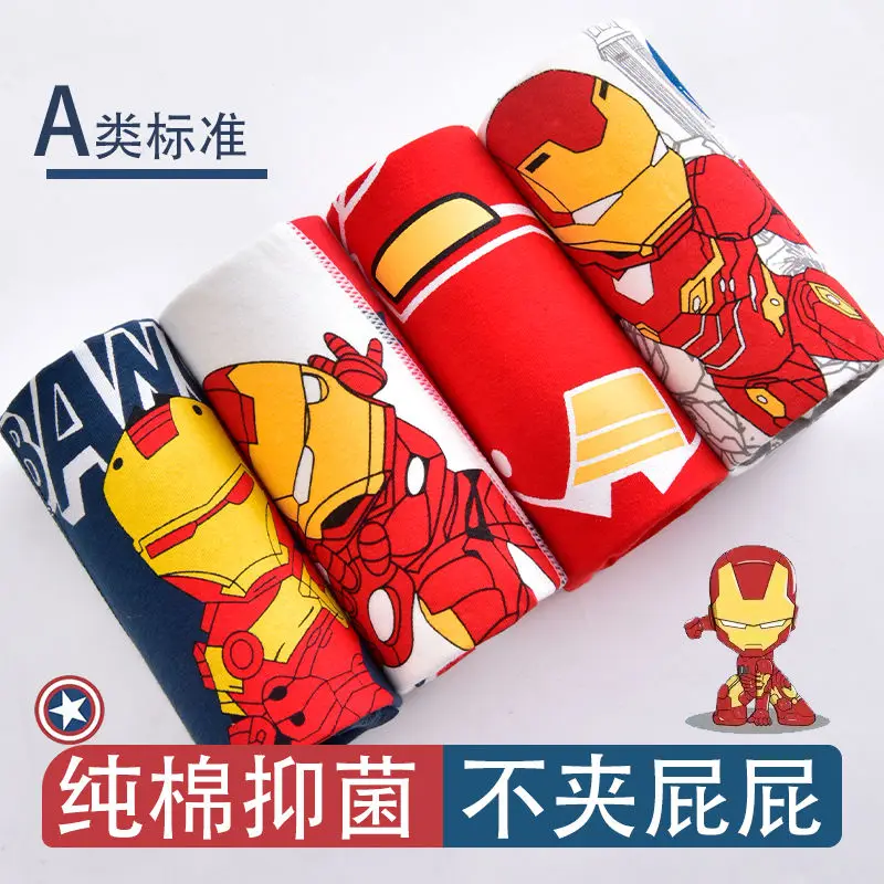 Новые детские трусики с героями мультфильмов Marvel Iron Man хлопковые