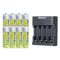 8pcs PKCELL Battery NIMH AA 2600Mah 1.2V 2A Ni-Mh AA Rechargeable Batteries  pack with NIMH charger for 1-4pcs AA/AAA battery