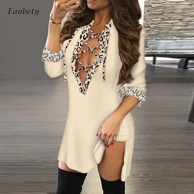 

Женское прямое платье с V-образным вырезом, длинным рукавом