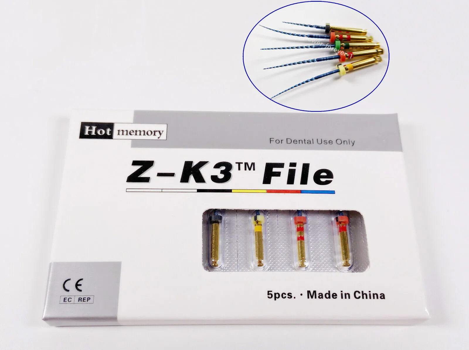 

5Pcs/Pack Dental Endo NiTi Hot Memory Files Root Path Motor Heat Activated Z-K3 File 21MM Mixed