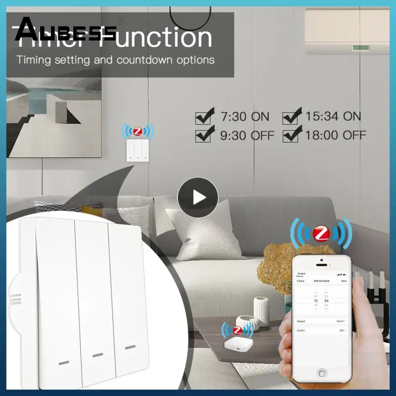

1/2/3PCS Ac100-250v Smart Light Switch Voice Control Touch Control Touch Panel App Control Tuya Zigbee Switch Light Switch