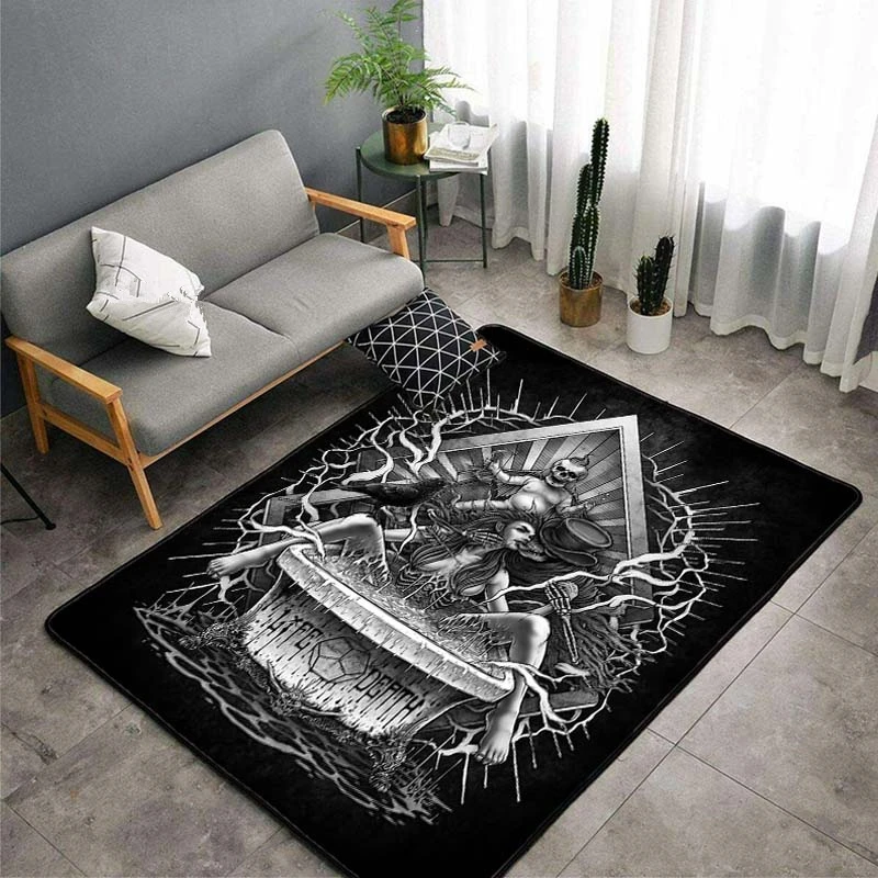 

Психоделический ковер в богемном стиле с черепом, противоскользящий напольный коврик для спальни, гостиной, украшение для дома DT103