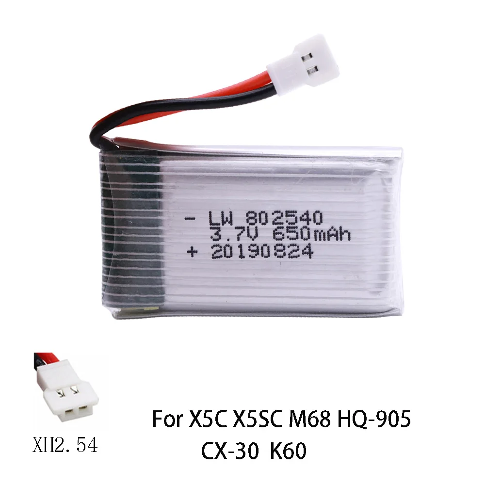 Фото Аккумулятор для квадрокоптера Syma X5C X5HC X5HW FY550 HJ818 HJ819, 3,7 в, 650 мАч №4