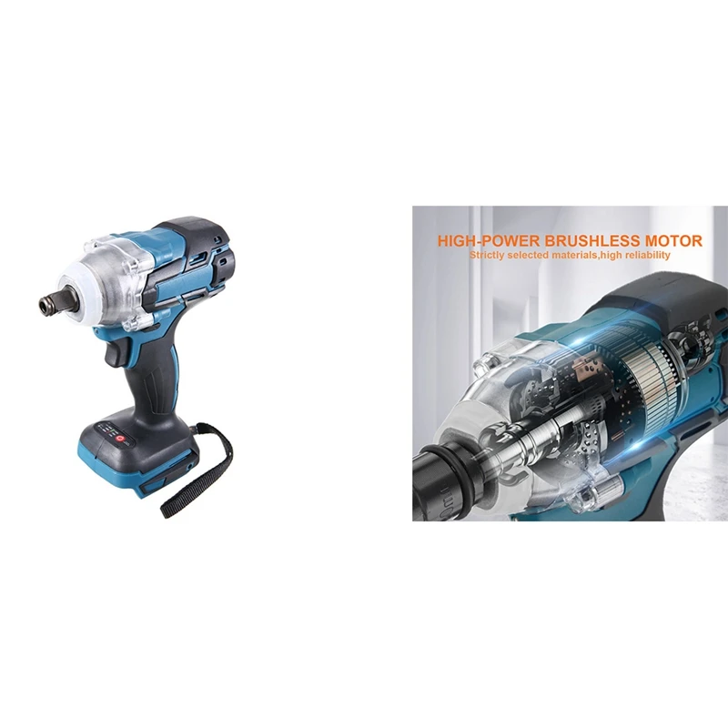 

GTBL Electric Impact Wrench Screwdriver Cordless Brushless Power Tool Drill Driver LED Light For Makita 18V Battery