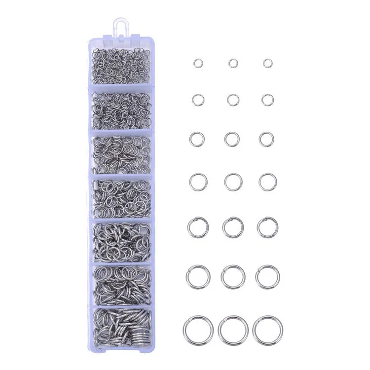 

1480pcs Jump Rings Open Circle Jump Rings Open Single Loops for Jewelry Making Supplies Kit Silver Gold