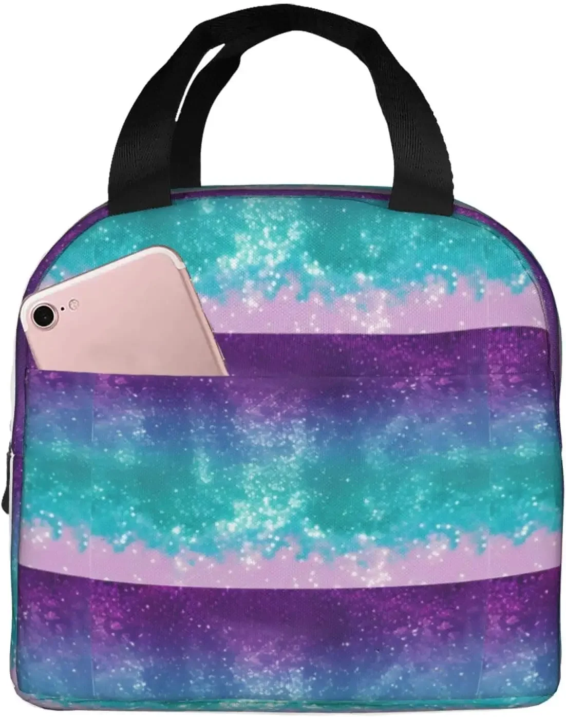 Фиолетовый Бирюзовый синий градиент Stardust изолированный Ланч-бокс термальный