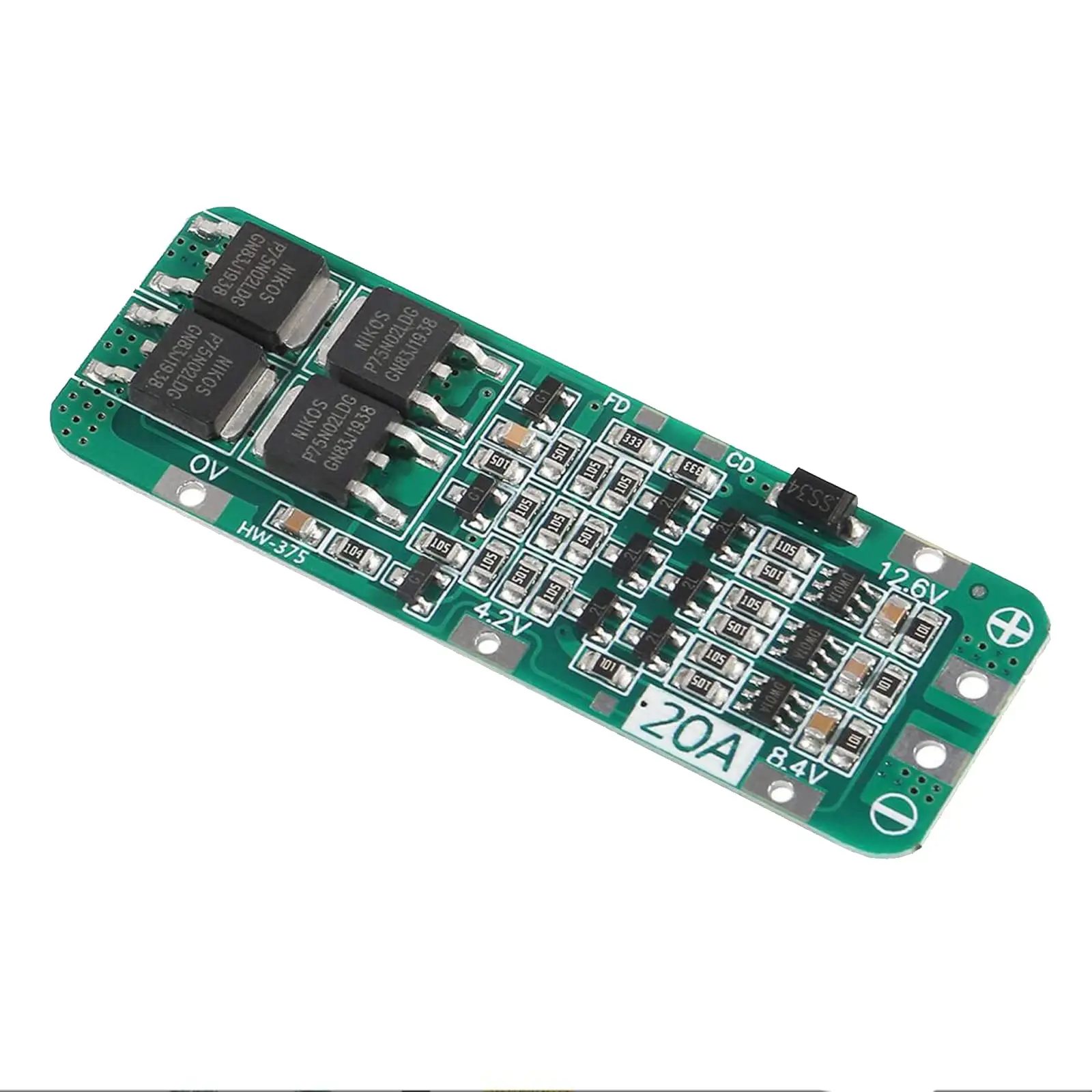 

3S 20A BMS 18650 Li-ion Lithium Battery Charger Module BMS Protection Board PCB 11.1V 12V 12.6V Module Over-Discharge Over-Curre