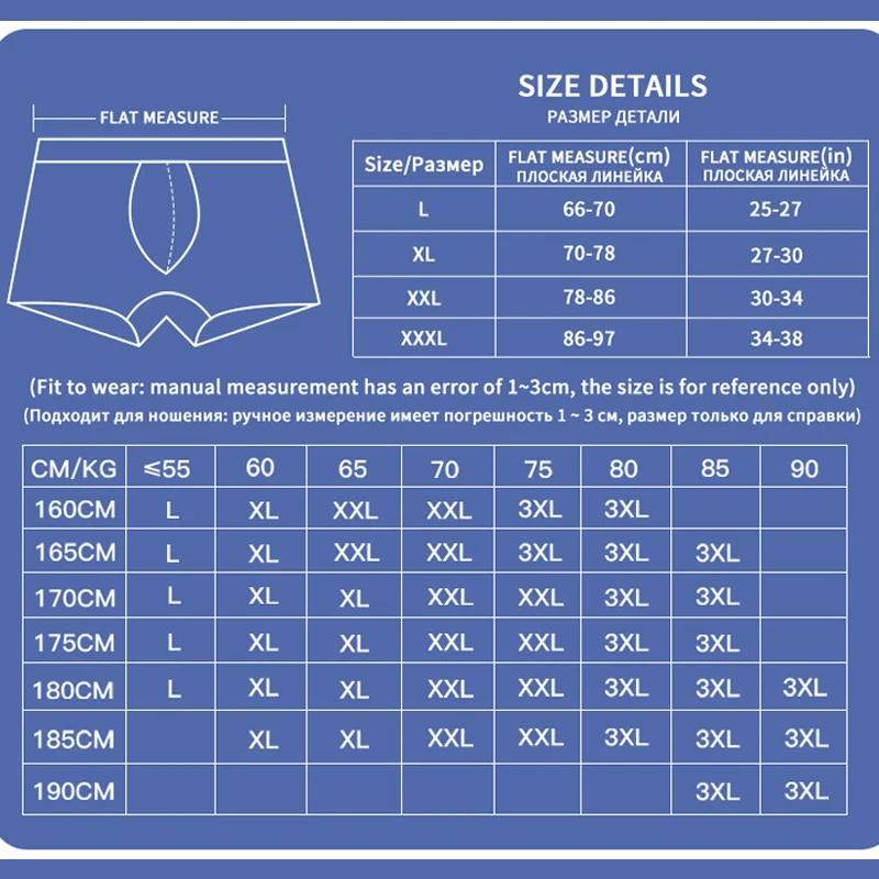 Men's Underwear Boxer Briefs 4PCS Cotton Men Panties Breathable Antibacterial Male Underpants Fashion Sexy Boxershorts Shorts