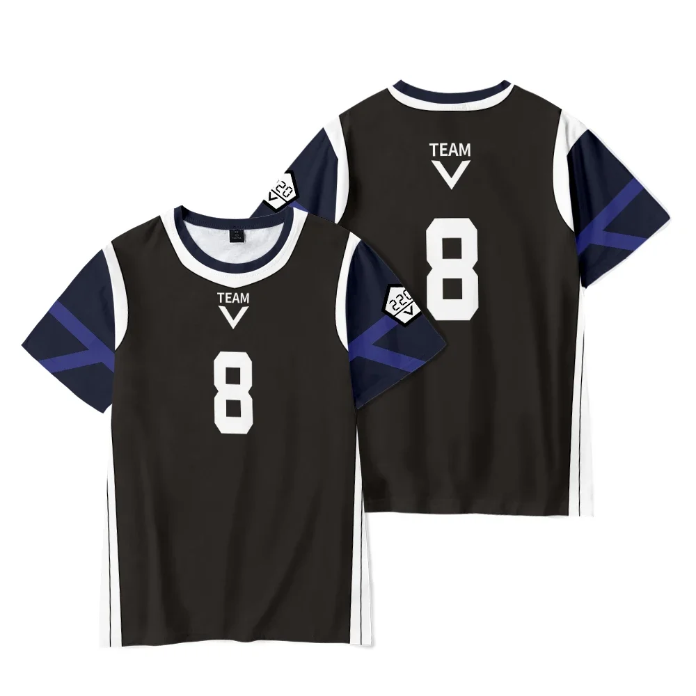 Летняя футболка с синим замком Isagi Yoichi New Leition Merch Футбольная форма Повседневная
