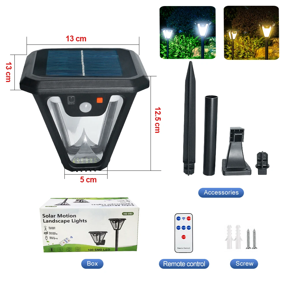 

Солнечный уличный светильник 5000 Лм с датчиком движения