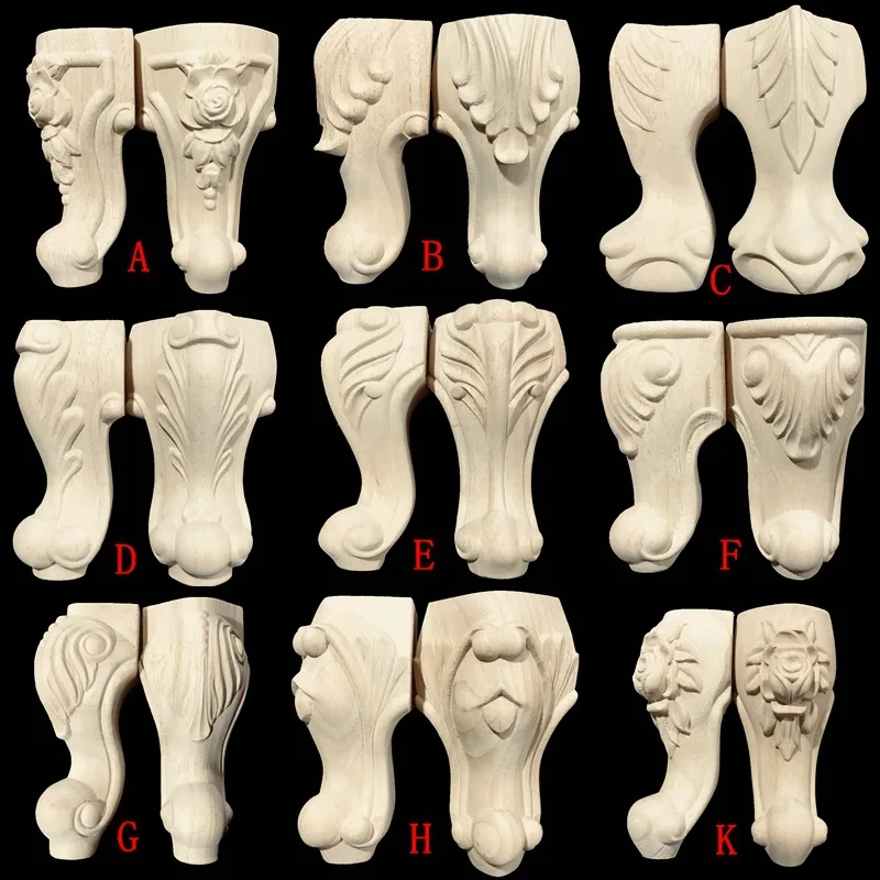 

1 шт. резные ножки для мебели из массива дерева в европейском стиле ножки для мебели подставки для ТВ шкафа винтажные аксессуары для украшен...