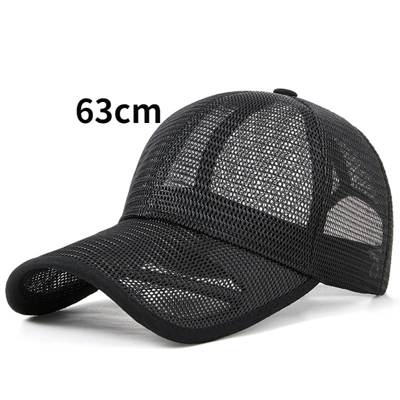 2023 Man Woman Big Size Baseball Cap Spring Summer Full Mesh Sun Hat 11cm Long Peak Male Outdoor Sports Hats 55-60cm 60-65cm