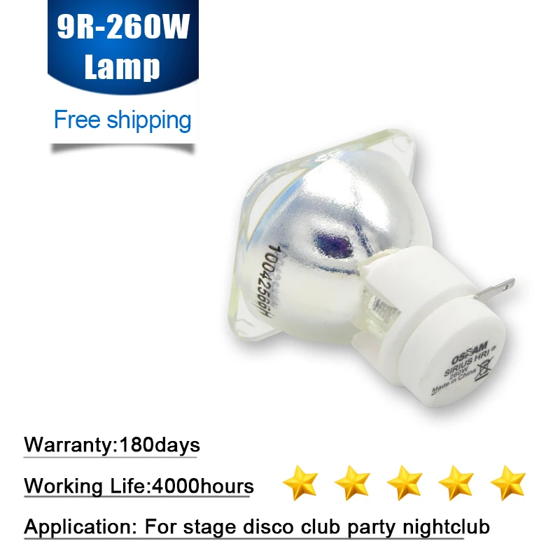 

9R 260W Lamp Moving Head Light Beam Light Stage Lamp Platinum Metal Halogen Lamps Follow 260w 9r Light