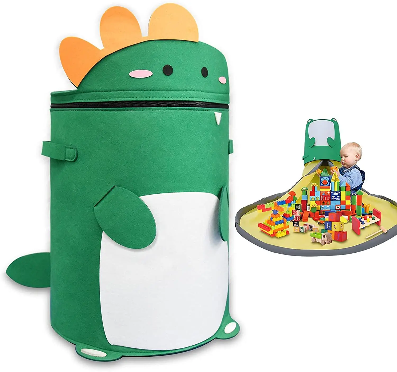 

Selling Interesting 2022 New Creative And Cute Cartoon Lego Felt Storage Bag Toy Play Pad 2 In 1 Pull Rope Toy Storage Bag