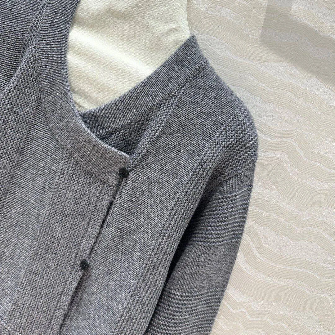 Женский кашемировый кардиган в полоску повседневный однобортный вязаный с