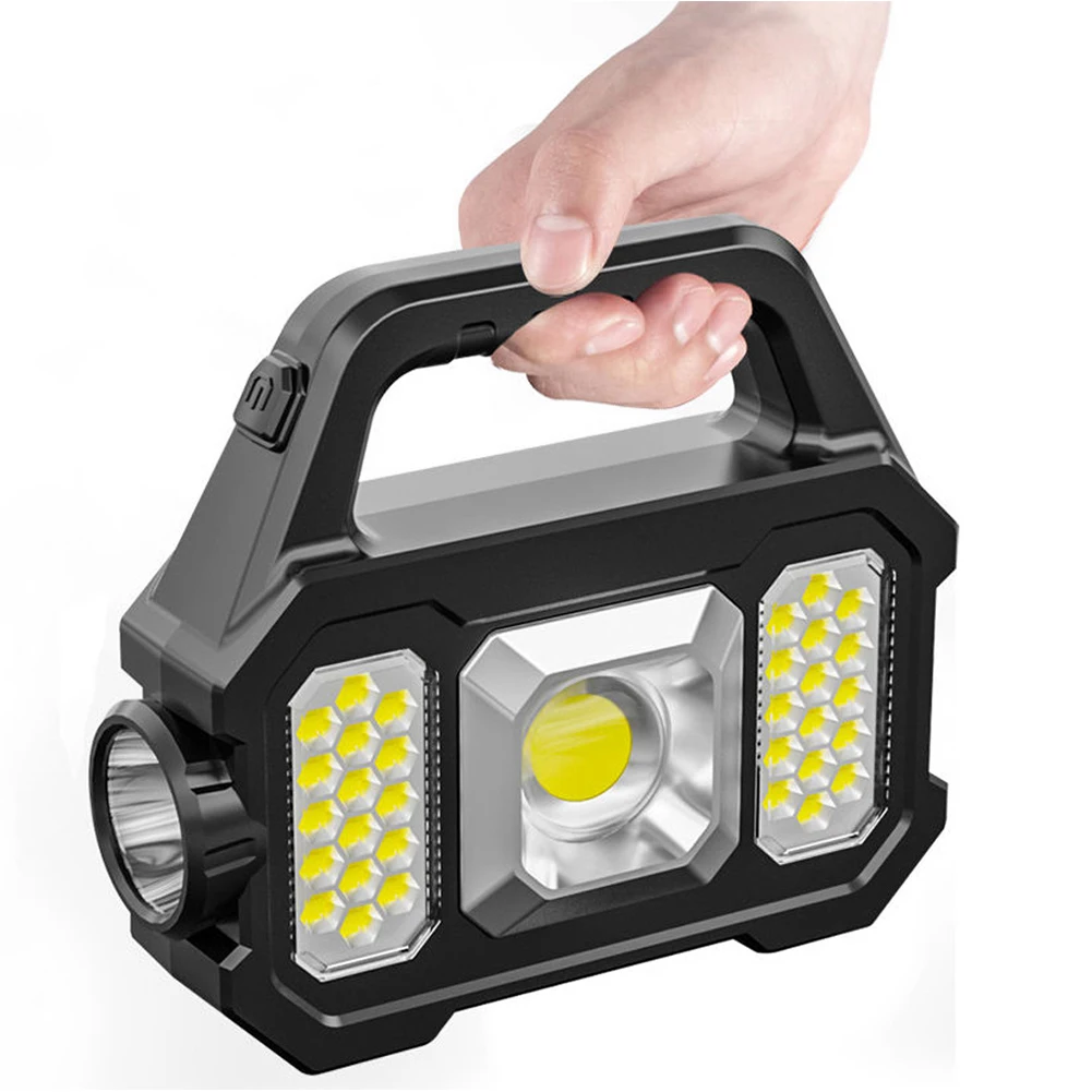 

6 Gears Rechargeable Flashlight Waterproof Flashlight Portable Powerful Lantern Solar USB Charging for Outdoor Accessories
