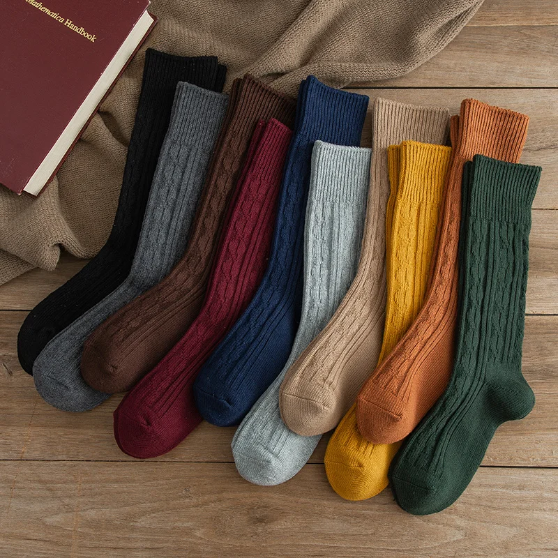 Носки женские носки-трубочки осенние и зимние хлопковые носки с ворсом корейские