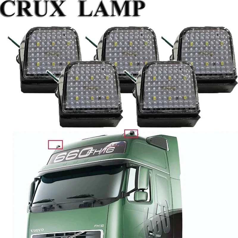 

Светодиодная Верхняя лампа для грузовика volvo fh fm, 5 шт., светодиодная Верхняя лампа светильник 92 '-on 1623726 1623727