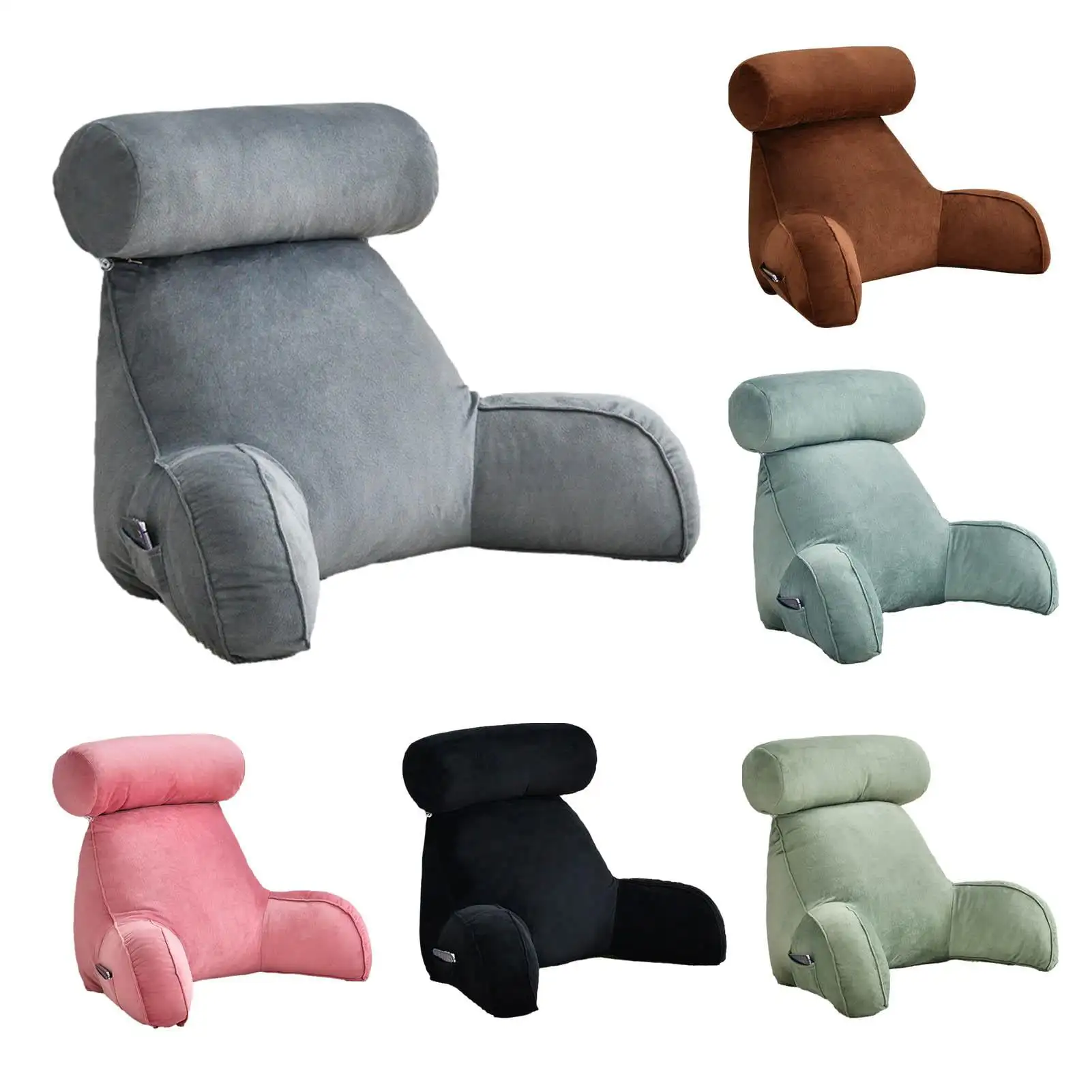 

Reading Pillow Thicken Larger Backrest with Neck Pillow Rest Sit