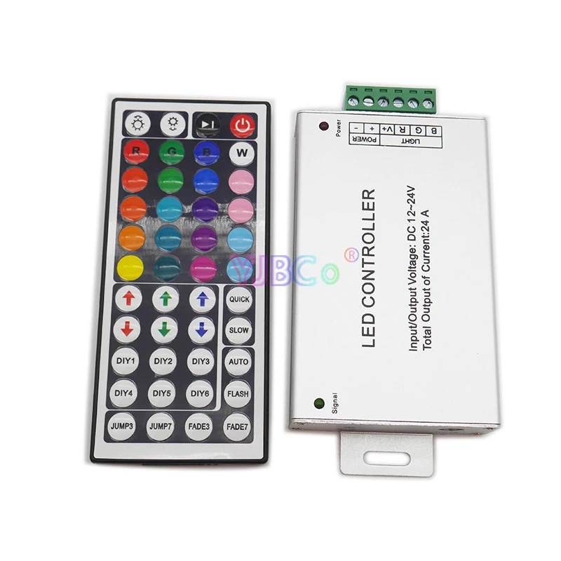 

DC 12V 24V RGB LED Strip Controller 12A 24A Dimmer Switch 44key IR Wireless Remote for RGB SMD 2835 5050 3528 Lights Tape