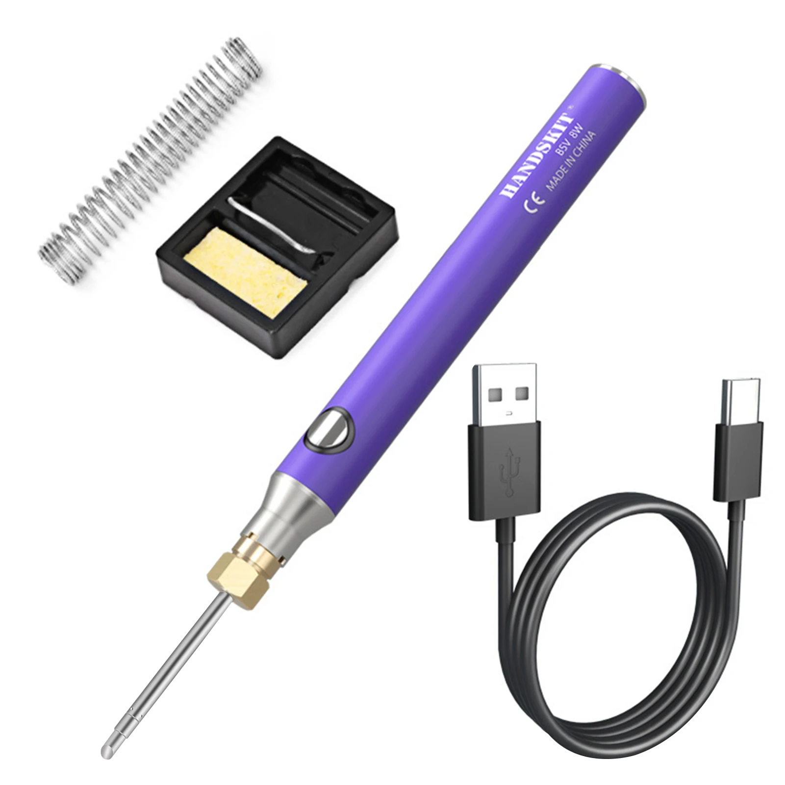 

Soldering Iron Kit Rechargeable 8W Soldering Iron 5-in-1 Portable Soldering Iron Kit With Adjustable Temperature For Fast