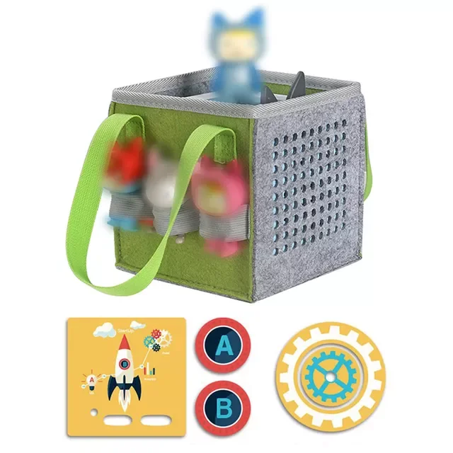 

Outdoor Travel Felt Cloth Case Storage Bag Foldable Carrying Box For Tonies Toniebox Starter Speaker Set With Stickes