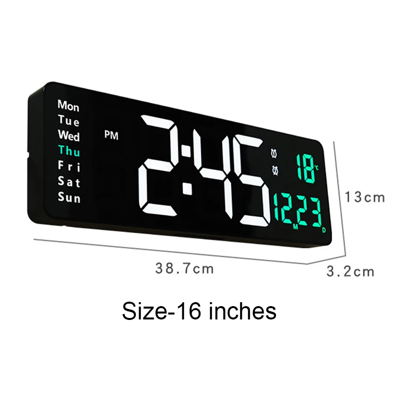 Electronic Digital Wall Clock Large LED Screen Remote Control Number Clock Power Off Memory Table Alarm Clocks 16/13/6.7 Inches images - 6