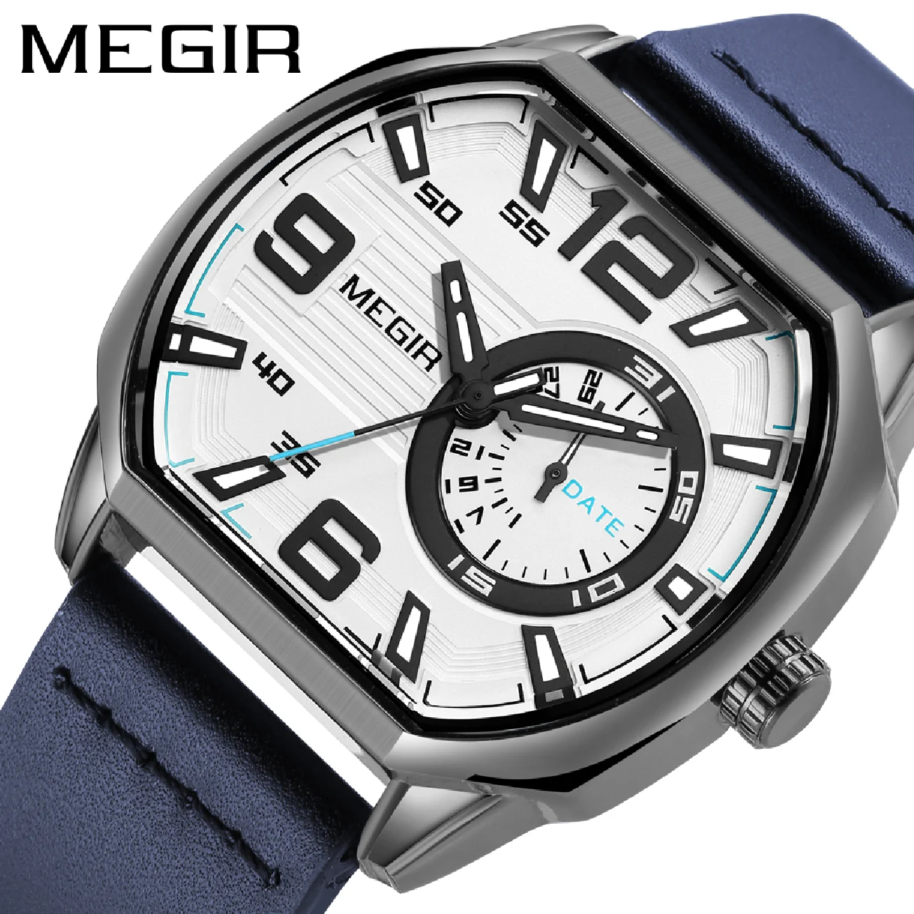 

MEGIR Original Top Luxury Brand Men WristWatch Luminous Male Irregular Dial Gift Quartz Watch Military Army Sport Calendar Clock