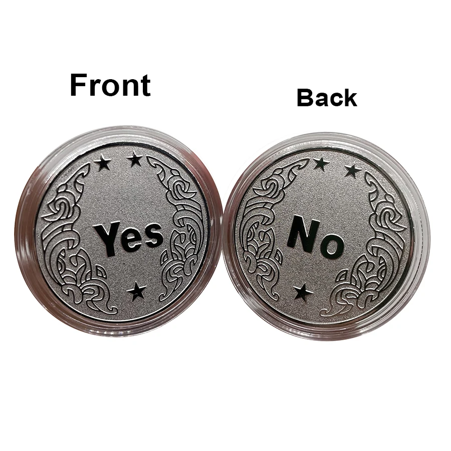 

Hot Yes/No Decision Commemorative Coin Souvenir Challenge Collectible Silver Coin with Showing Stand