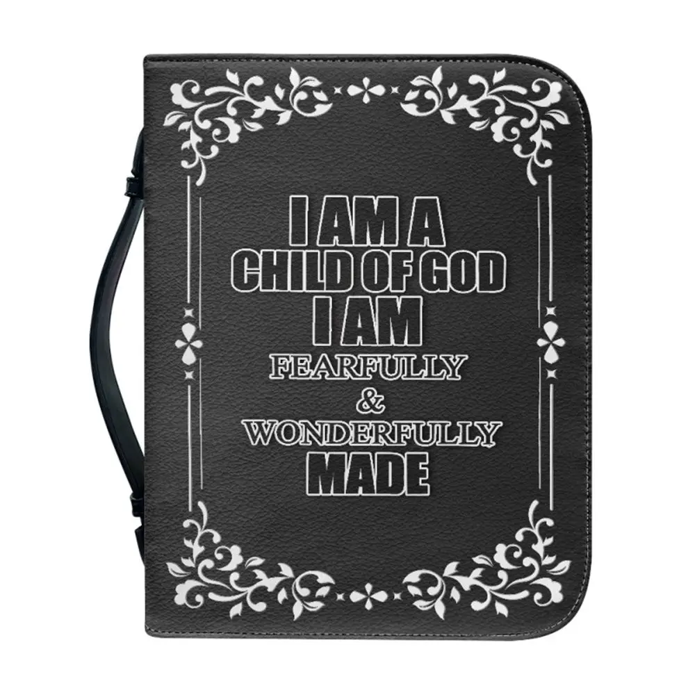 

2023 Dropshipping Custom Logo Bible Case Tote Pouch Bag Letter cover Bible Book Holder All Over Print Luxury Church PU Bag