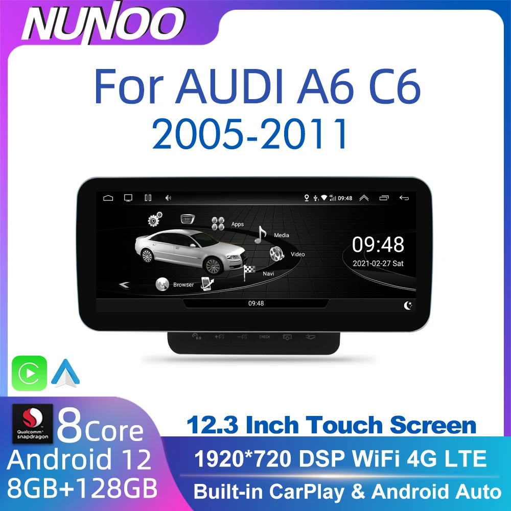 

For Audi A6 C6 4f 2005-2011 MMI 2G 3G Android Car Multimedia Auto Wireless CarPlay Stereo IPS Touch Screen GPS Navi WiFi DSP