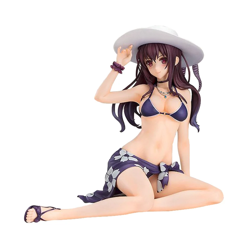 

24CM Anime Cute Figure Kasumigaoka Utaha The Cultivating Way Sexy Swimsuit Sitting Model Dolls Toy Gift Boxed Collect PVC