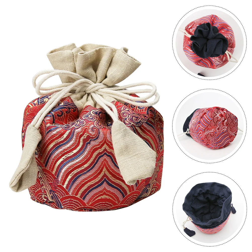

Tea Storage Cupset Teacup Case Drawstring Teapot Portable Container Cloth Chinaorganizer Containers Teaware Saucer Box Travel