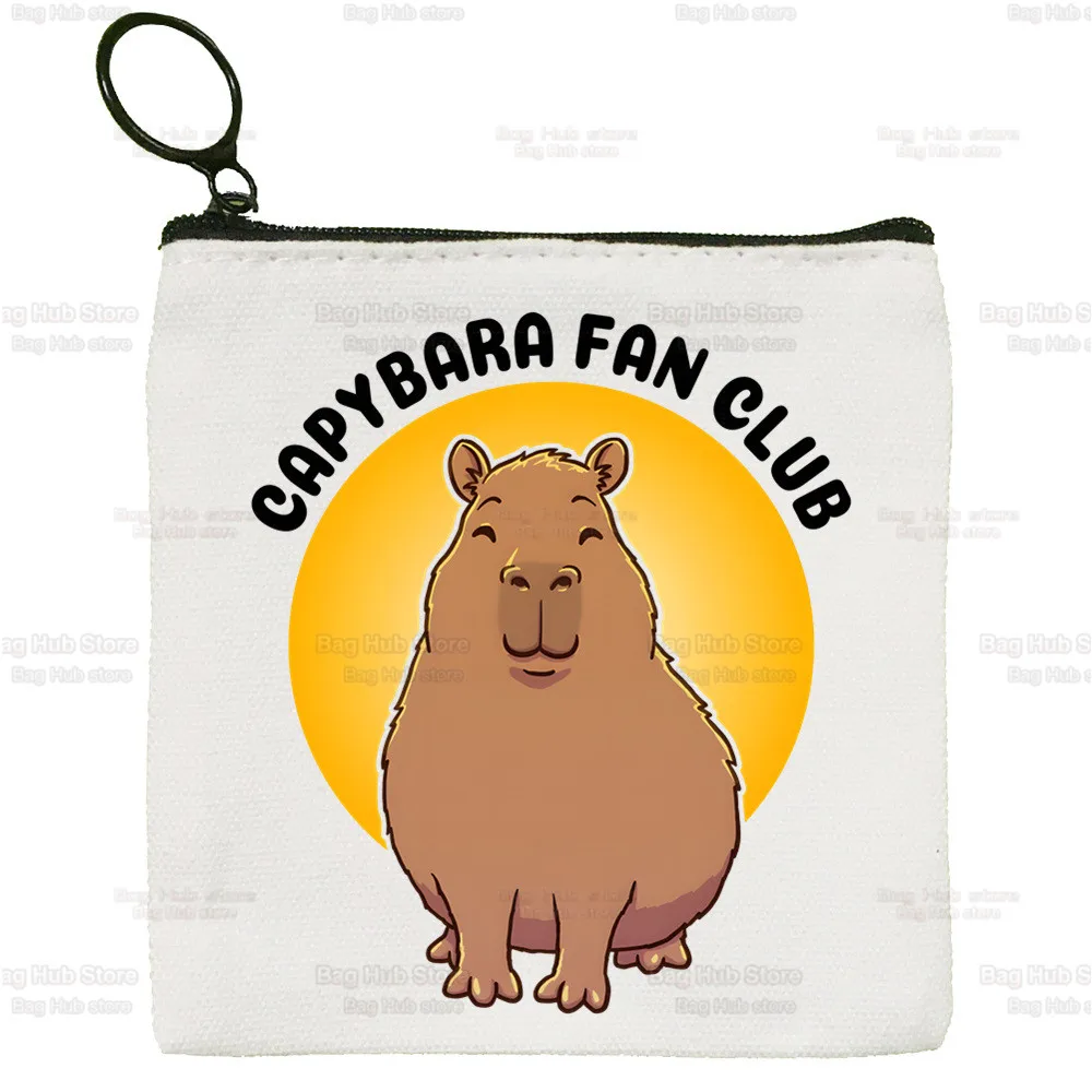 Capybaras Simple Coin Purse Female Student Just a Girl Who Loves Capybaras Canvas Cute Key Bag Mini Clutch Small Purse