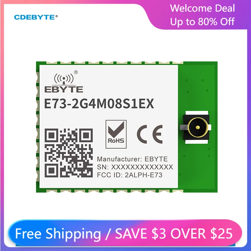 NRF52833 2,4 ГГц BlE5.1 Bluetooth сетчатый беспроводной аудио модуль Zigbee E73-2G4M08S1EX 120m SMD SOC IPEX антенна iBeacon устройства IoT