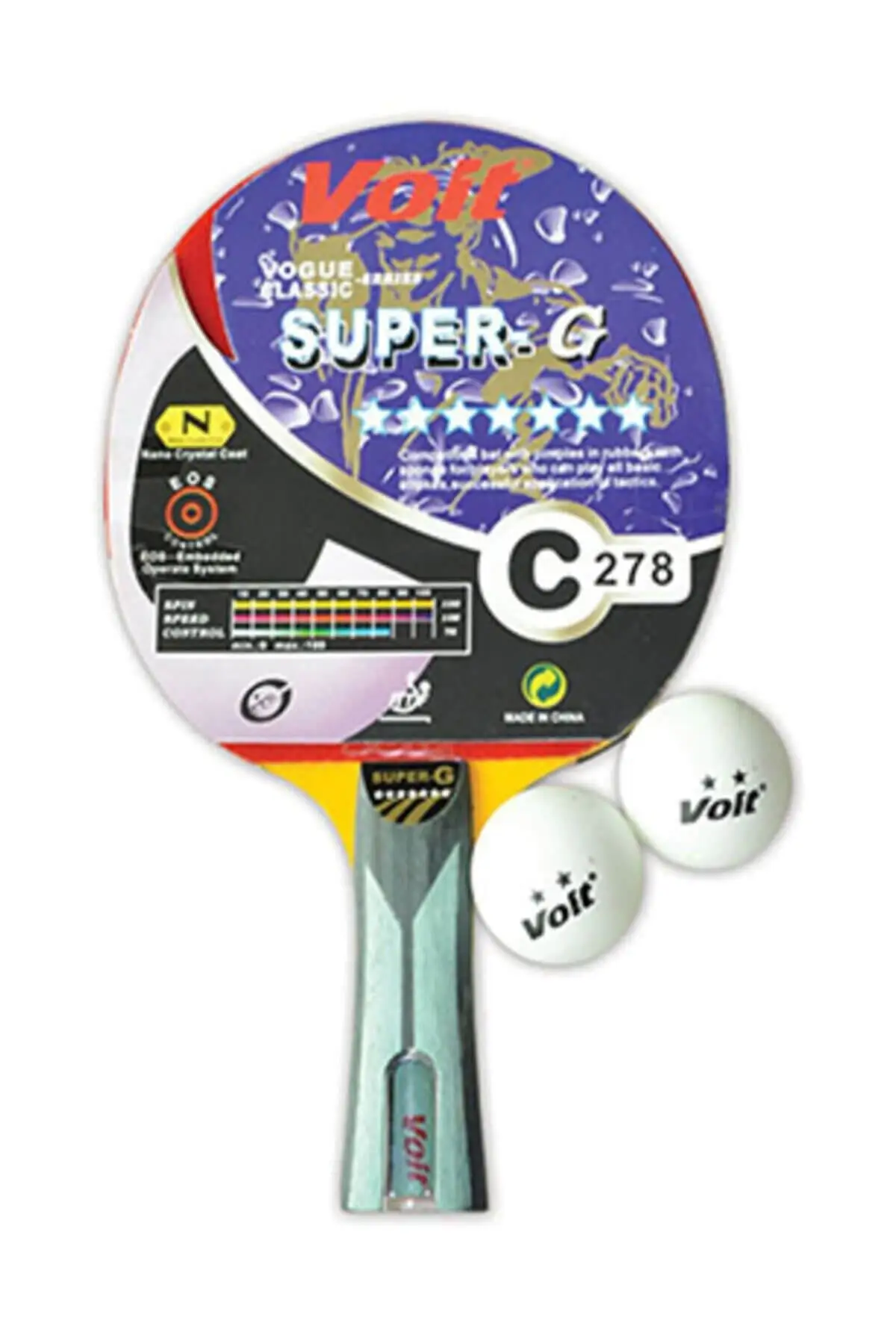 Super-G 7 Star Ping-Pong Racket Ittf Approved 1 VTAK0703 Table Tennis Tennis Equipment & Accessory Outdoor