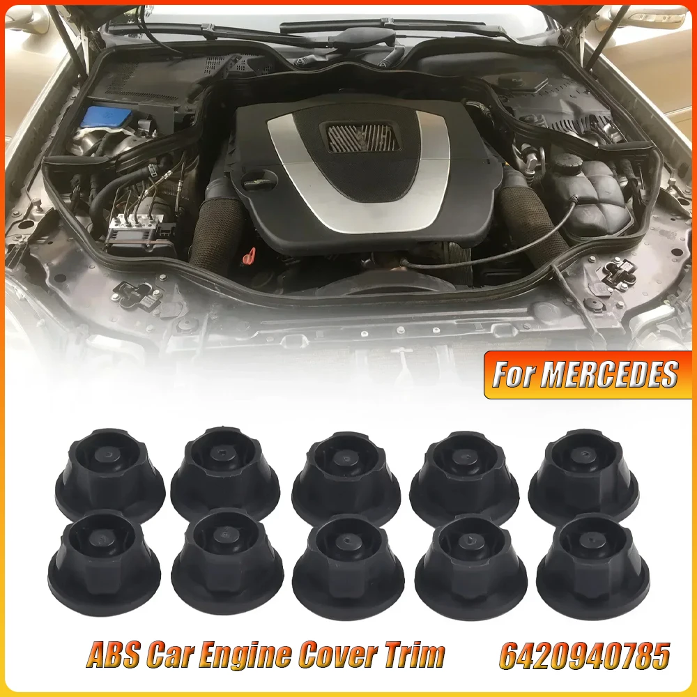 

10 шт./компл., накладка на крышку двигателя автомобиля, крепление из АБС-пластика, втулка, пробка для автомобильной крышки двигателя MERCEDES, втулки 6420940785