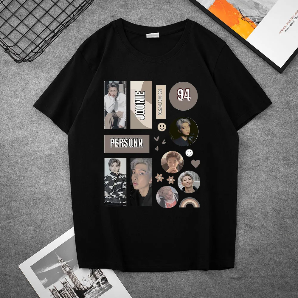 K POP KPOP Bangtan Boys Merch เสื้ออัลบั้มแฟนสนับสนุน Streetwear หลวมเสื้อผ้า SUGA V JIMIN Tshirt เสื้อแขนสั้นเสื้อยืด