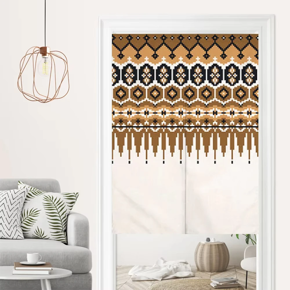 Богемные дверные занавески с геометрическим узором Noren Fengshui для кухни гостиной