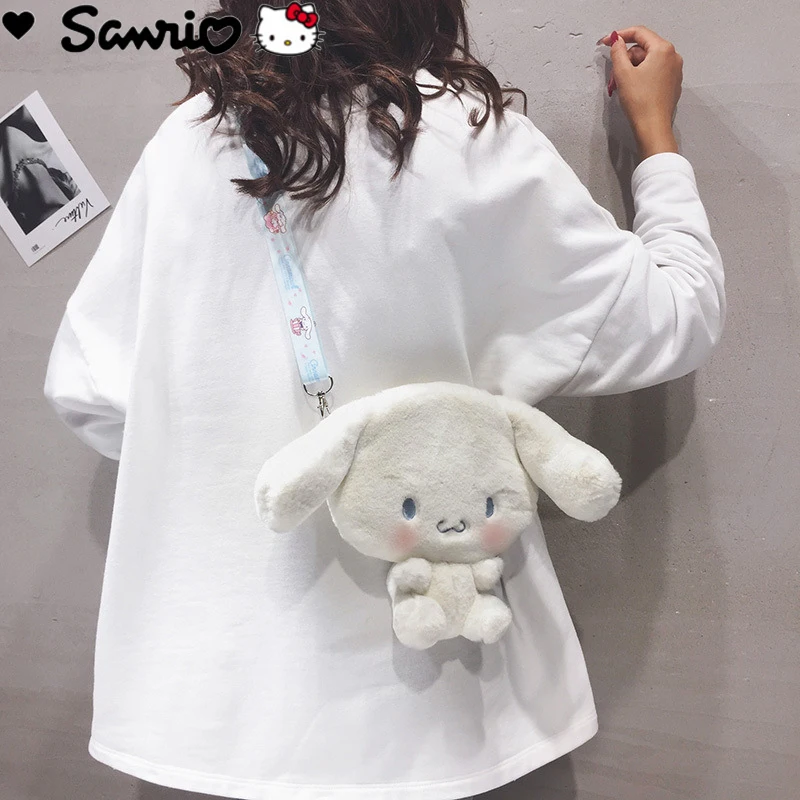 

Sanrios Cinnamoroll Plush Bag Women's New Japanese Lolita Cute Girly Satchel New Cute Cartoon Anime Soft JK Uniform Bag 23*17cm