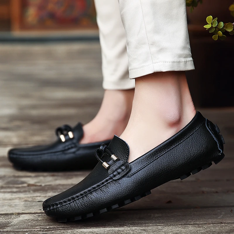 

Мокасины мужские кожаные, с кисточками, мягкие, белого цвета, для вождения