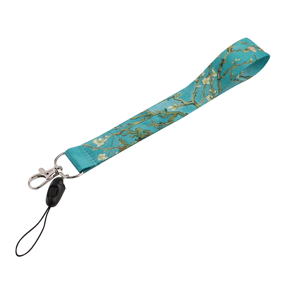 

CB819 Van Gogh Art Painting Short Lanyard Card ID Holder Car KeyChain ID Card Passport Gym Mobile Badge Key Ring Holder Jewelry