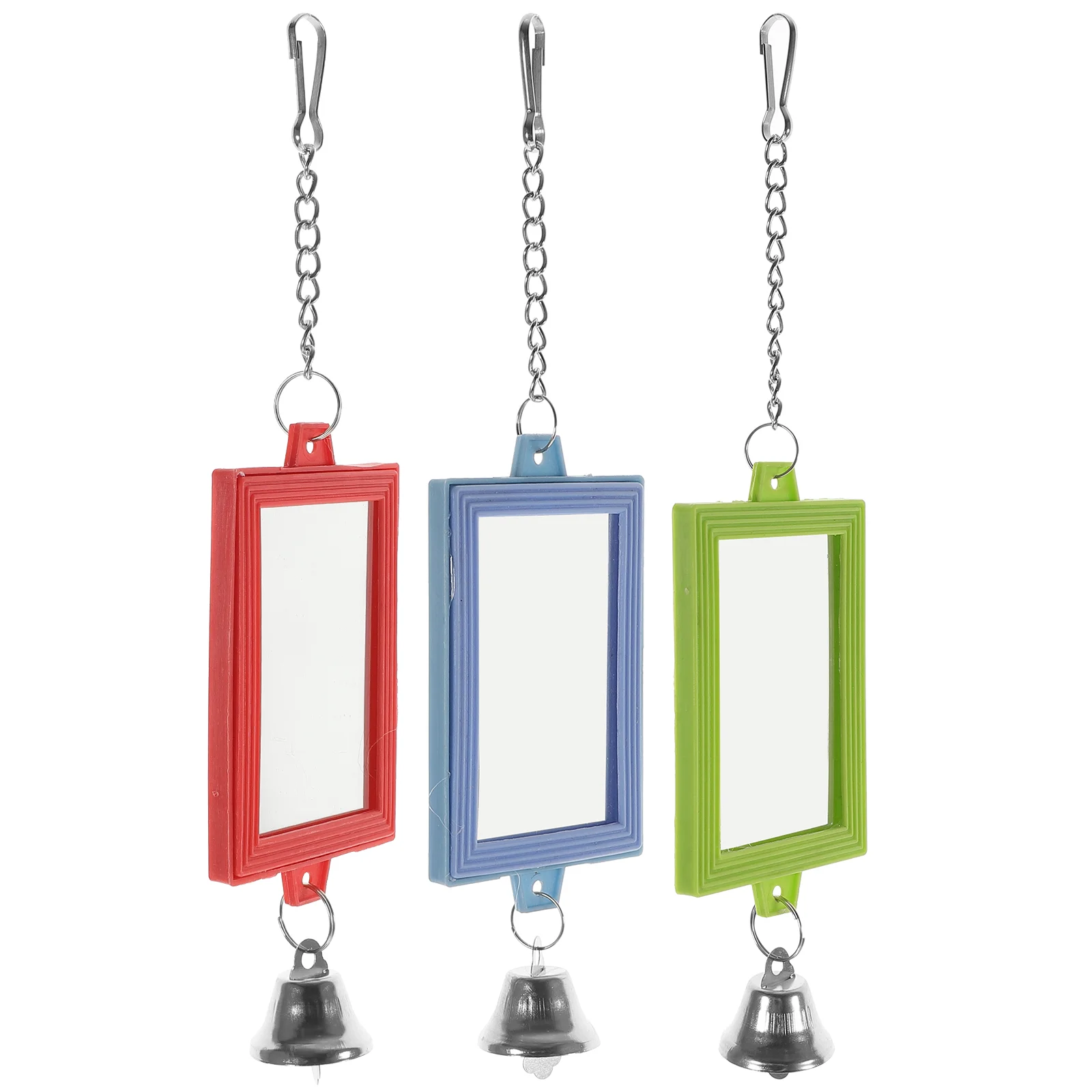 

3pcs Birds Bird Cage Accessories Budgie Toys Hanging Bird Mirrors Bird Mirrors for Bird Pet