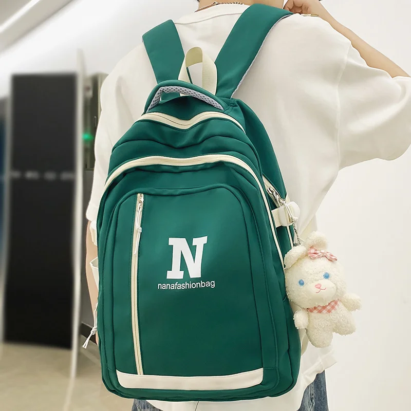 

Модный рюкзак для мальчиков и женщин, крутая Зеленая Дорожная сумка для книг, нейлоновый студенческий ранец для девушек и женщин для ноутбука